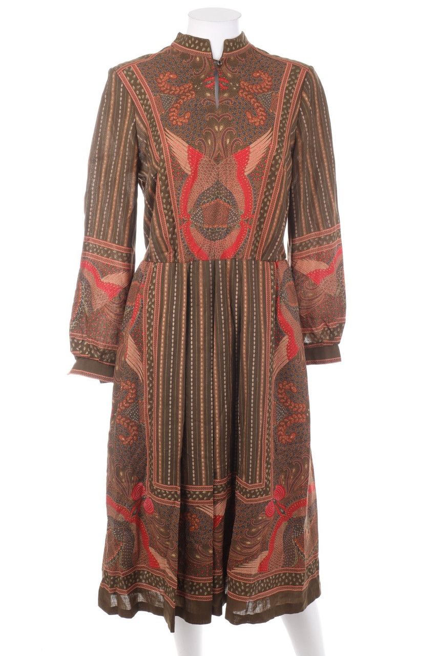 maak modell - Vintage-Midikleid aus reiner Schurwolle mit Print - D 42