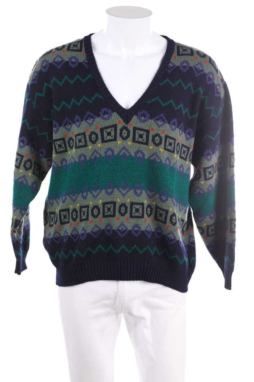 VINTAGE - V-Neck-Pullover mit Wolle - 52