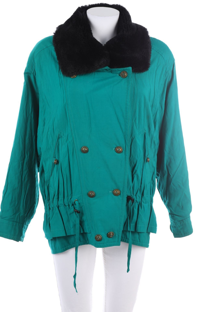 VINTAGE - Jacke mit Faux Fur-Kragen - D 36