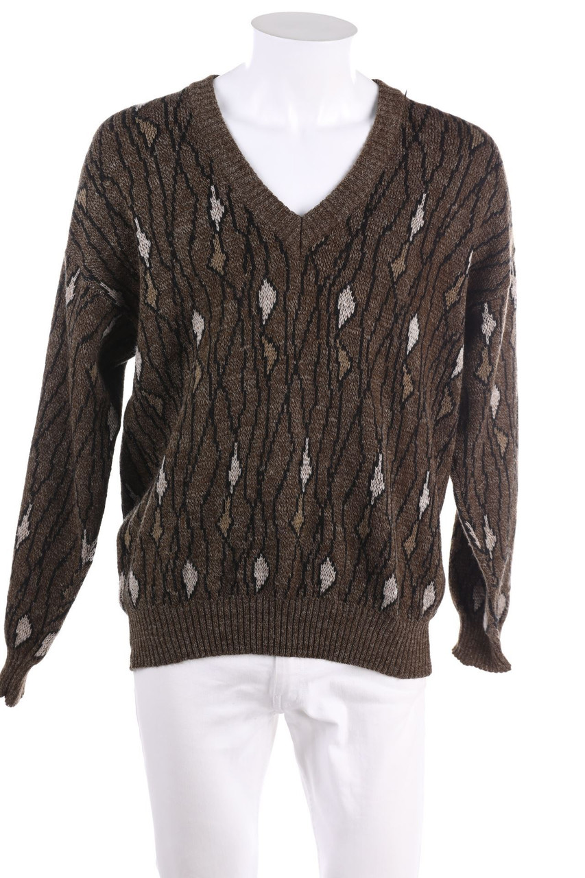 VINTAGE - V-Neck-Pullover aus Woll-Mix - 52