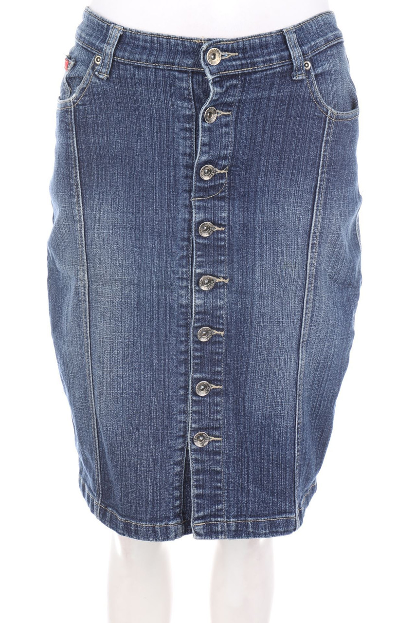 VINTAGE - Jeansrock mit Stickereien - D 38