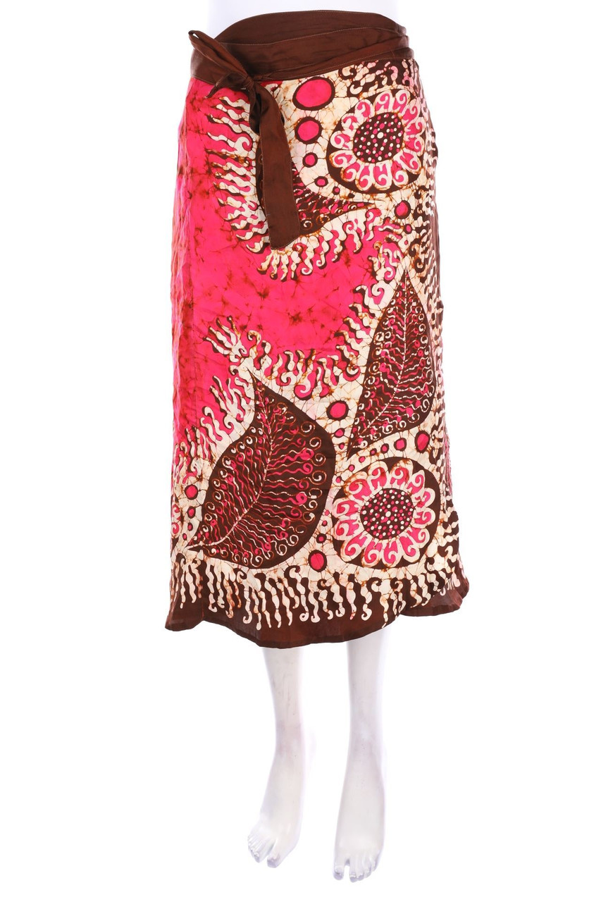 VINTAGE - Wickel-Midirock mit Print - D 36