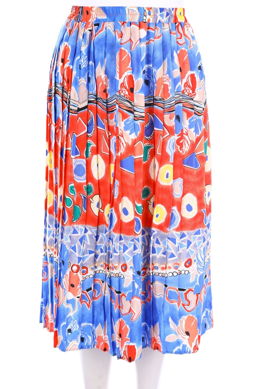 VINTAGE - Plissé-Rock mit Print - D 48