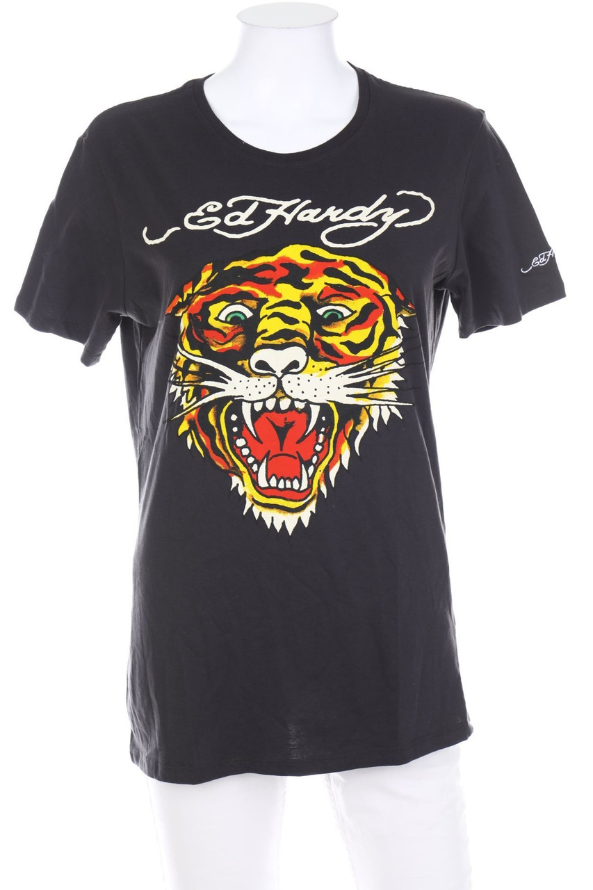 Ed Hardy for ALCOTT - Y2K-Kurzarm-Shirt mit Print - M
