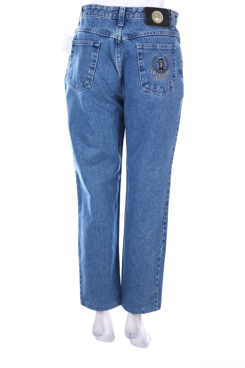 ☆20%割引☆TRUSSARDI JEANS ホワイト　トレーナー　48 TRUSSARDI JEANS - Vintage-Mom-Jeans with Logo Patch - W31