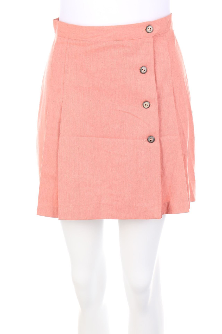 VINTAGE - Falten-Mini-Rock mit Knöpfen - D 34
