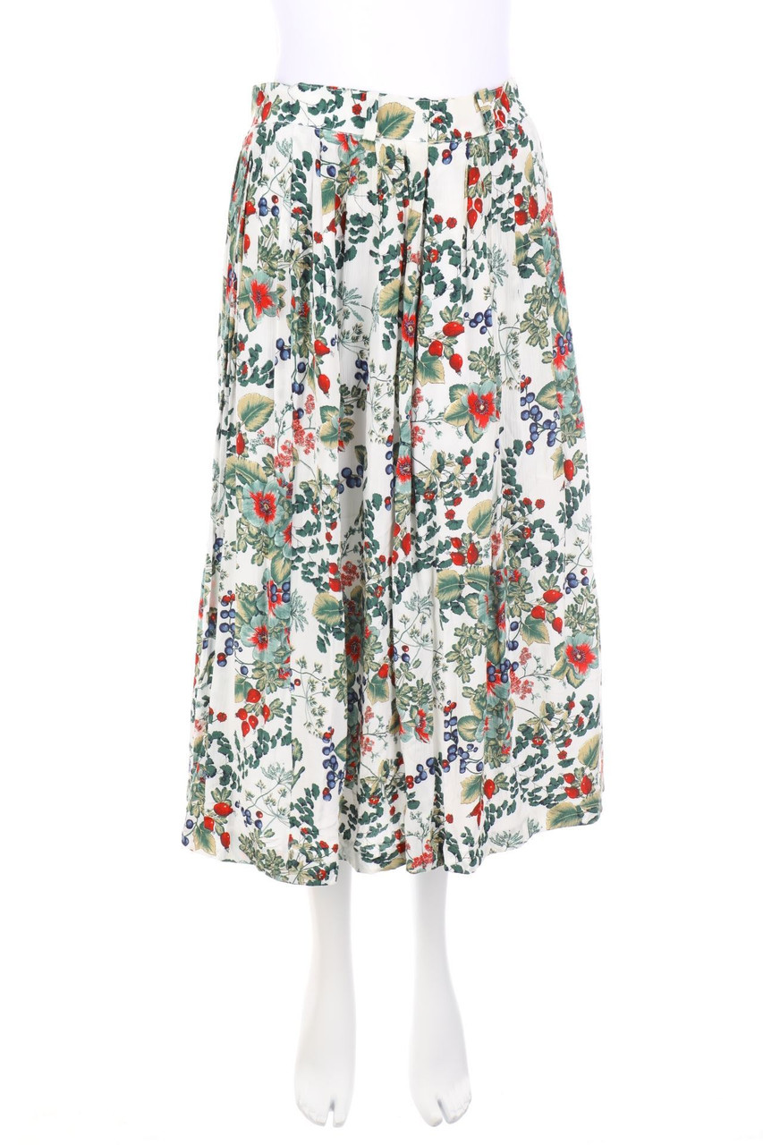 VINTAGE - Midirock mit floralem Muster - D 44