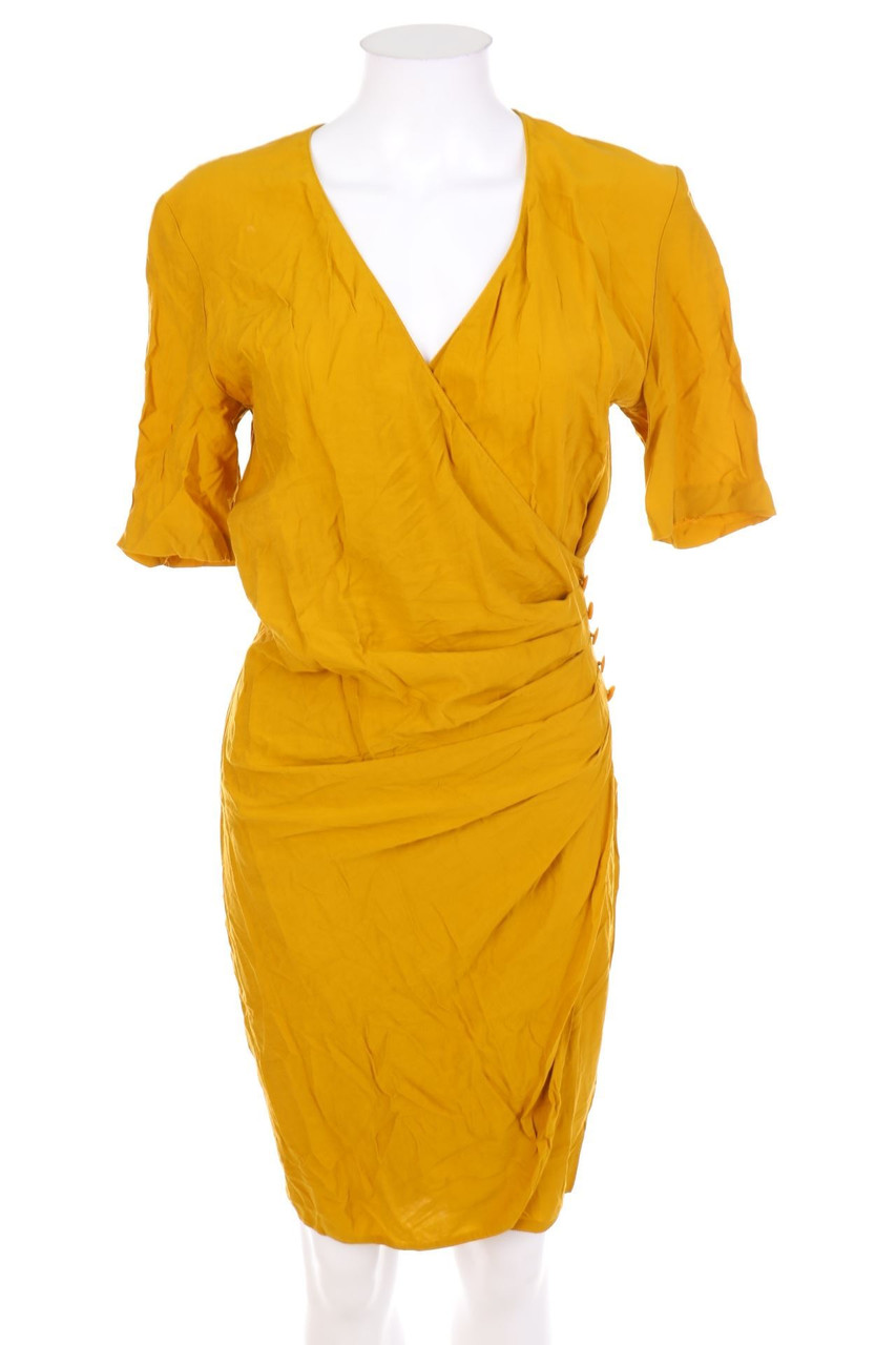 VINTAGE - Kleid in Wickel-Optik mit Knöpfen - D 34