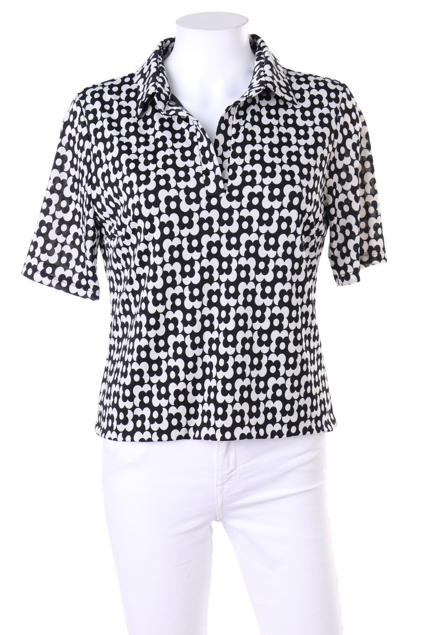 MORGAN - Kurzarm-Shirt mit Blumen-Print im 70s-Style - L