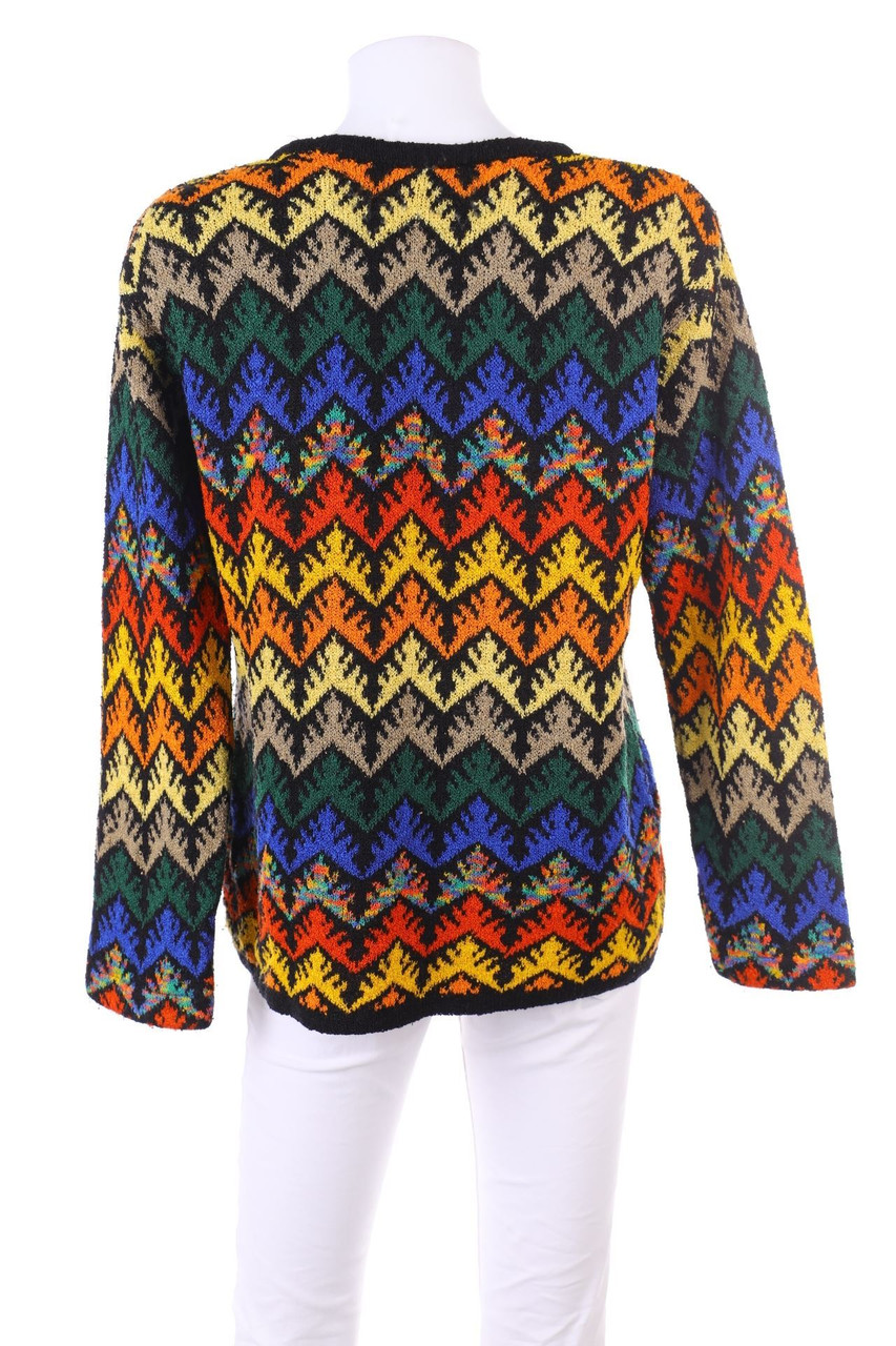 VINTAGE Strick-Pullover mit Zickzack-Muster D 44