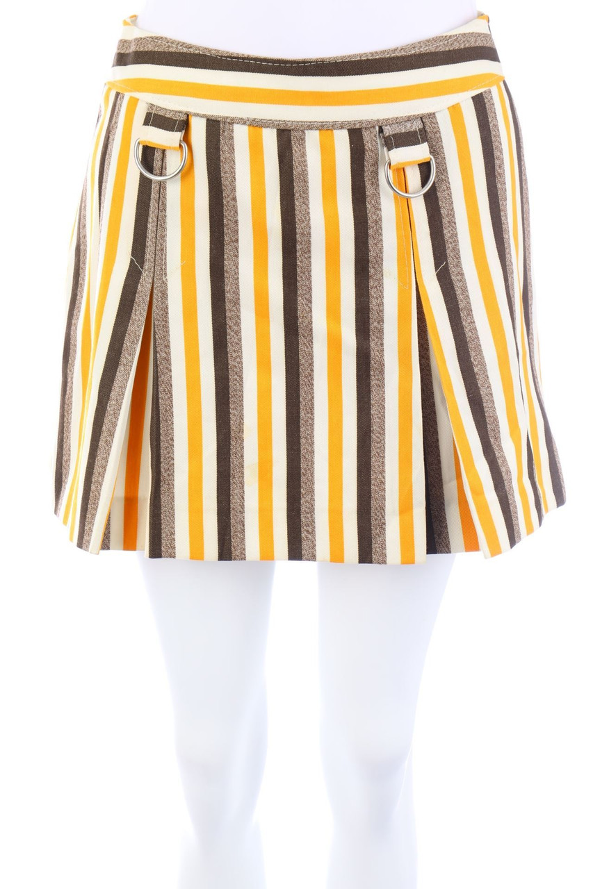 VINTAGE - 70s-Micro Mini-Falten-Rock mit Streifen - D 34