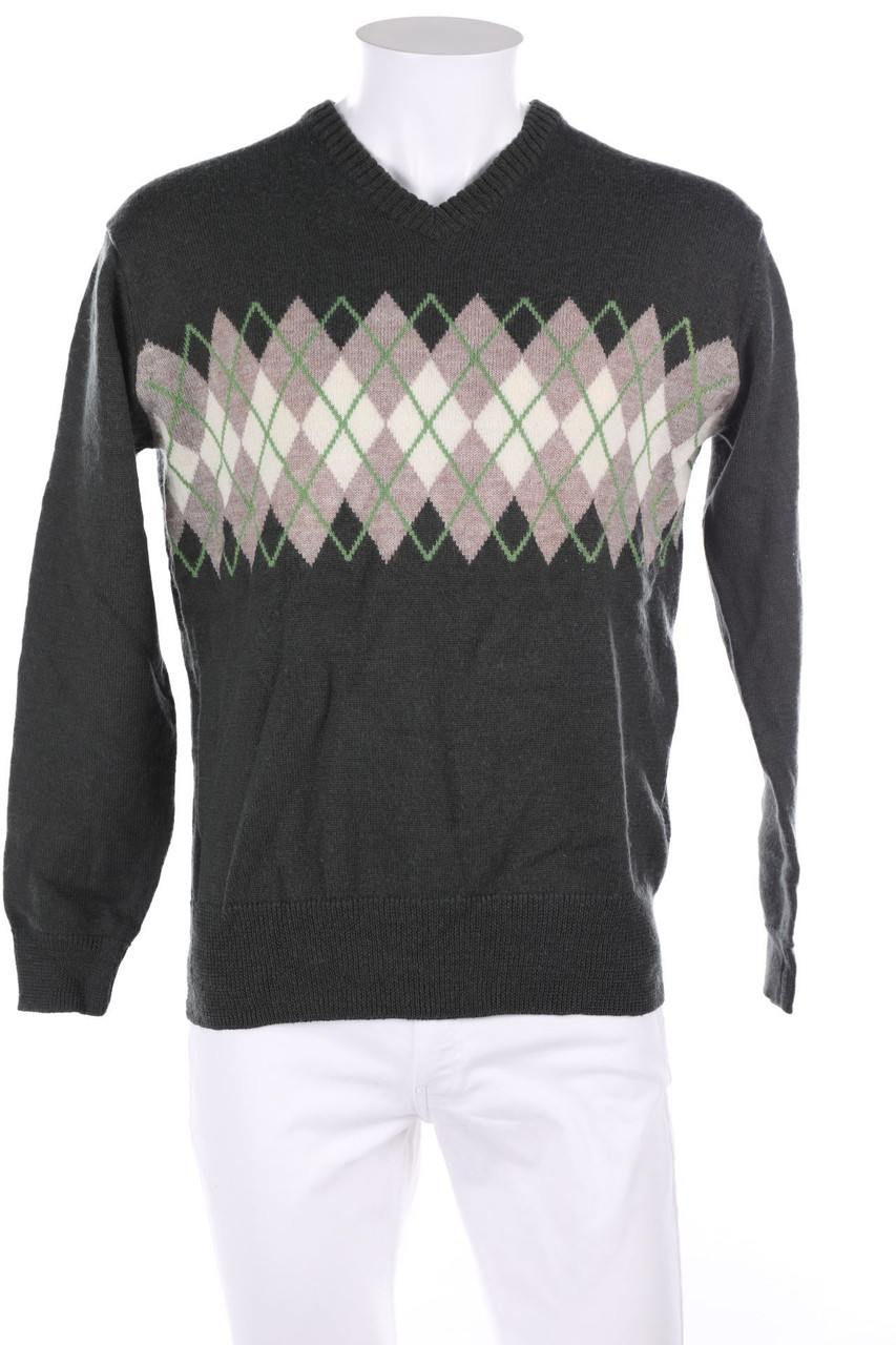 Dickies - V-Neck-Pullover aus Woll-Mix mit Argyle-Muster - XL
