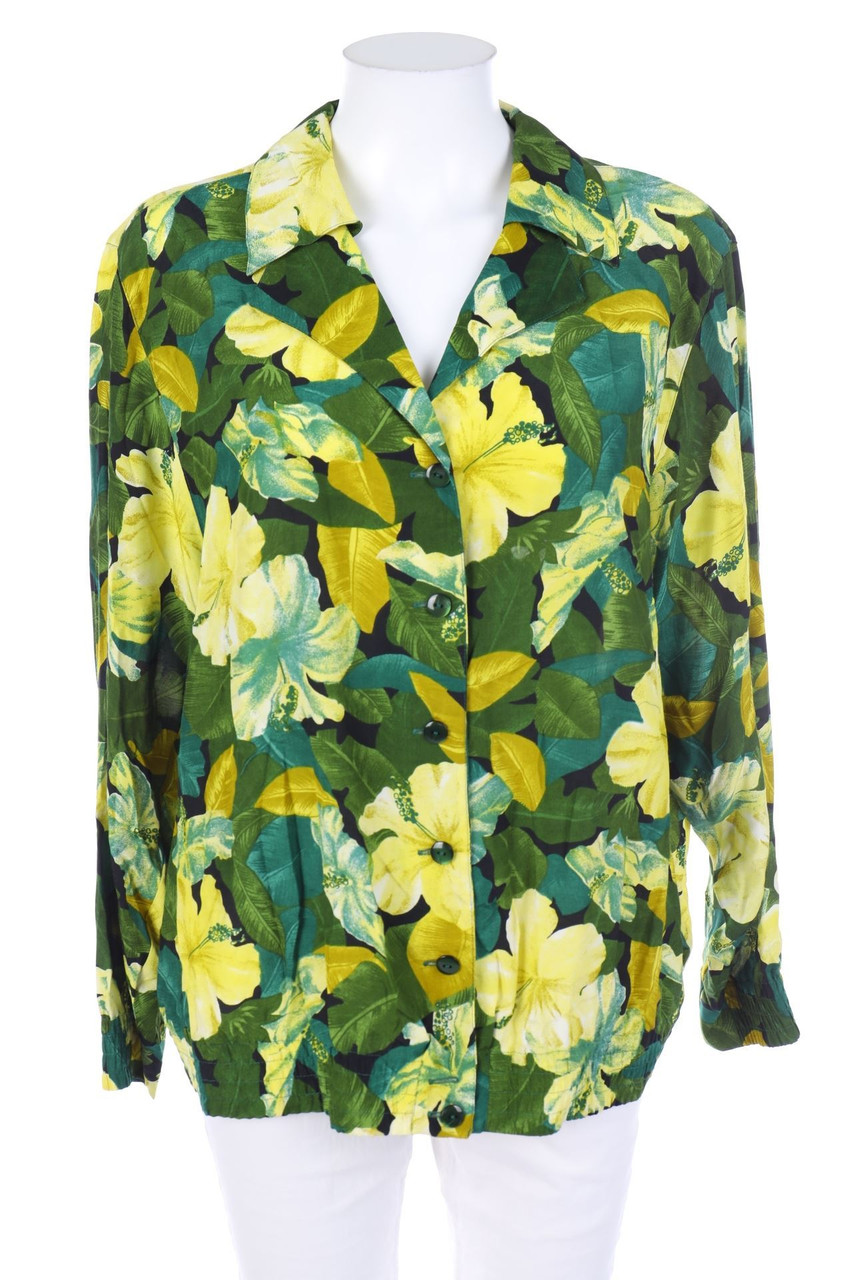 ARA MODEN - Vintage-Hemd-Bluse mit Tropical Print - D 44
