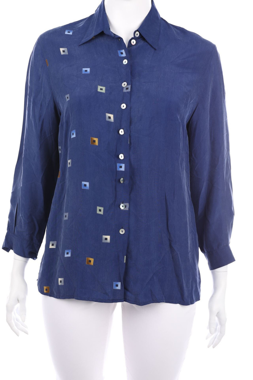 VINTAGE - Hemd-Bluse mit geometrischem Muster - D 46