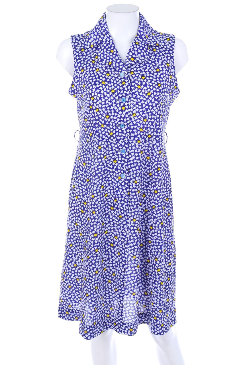 VINTAGE - Blusenkleid mit Blumen-Print - D 40