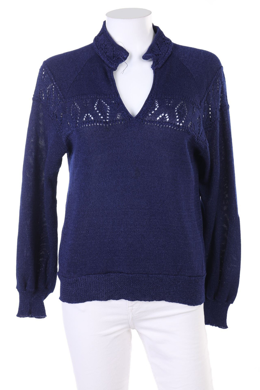 VINTAGE - Strick-Pullover mit Kragen - D 40