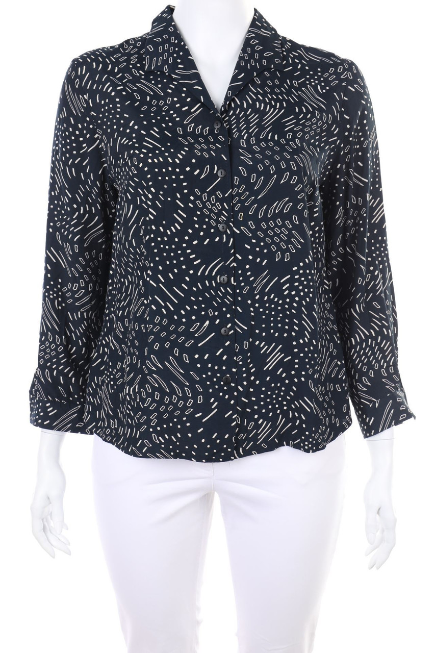 karlsbader bluse - Hemd-Bluse mit geometrischem Muster - D 46