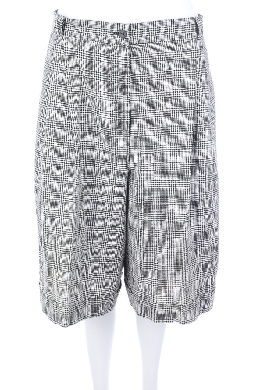 VINTAGE - Shorts aus Woll-Mix mit Hahnentritt-Muster - D 44