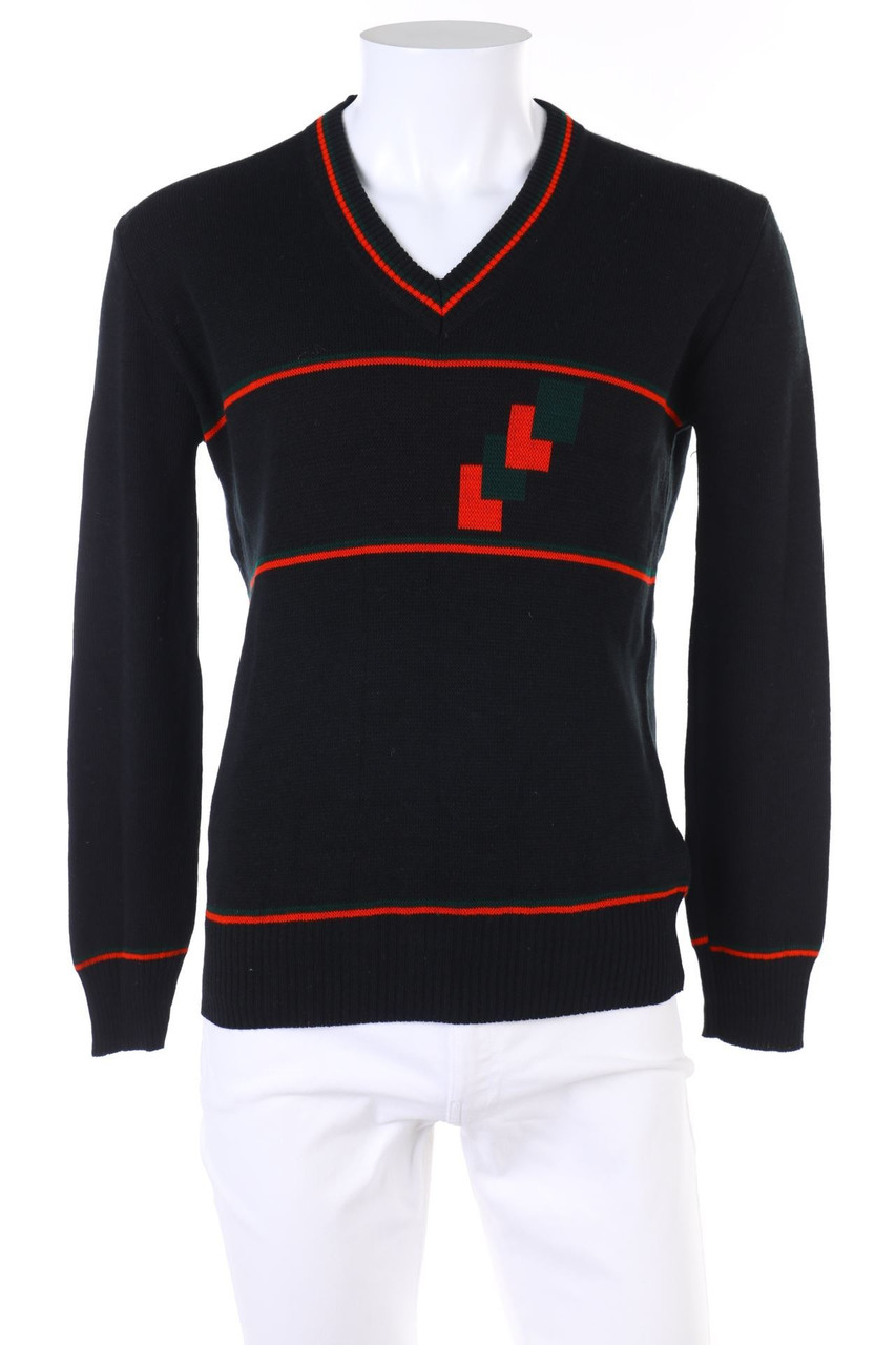 VINTAGE - V-Neck-Pullover mit Print - 54