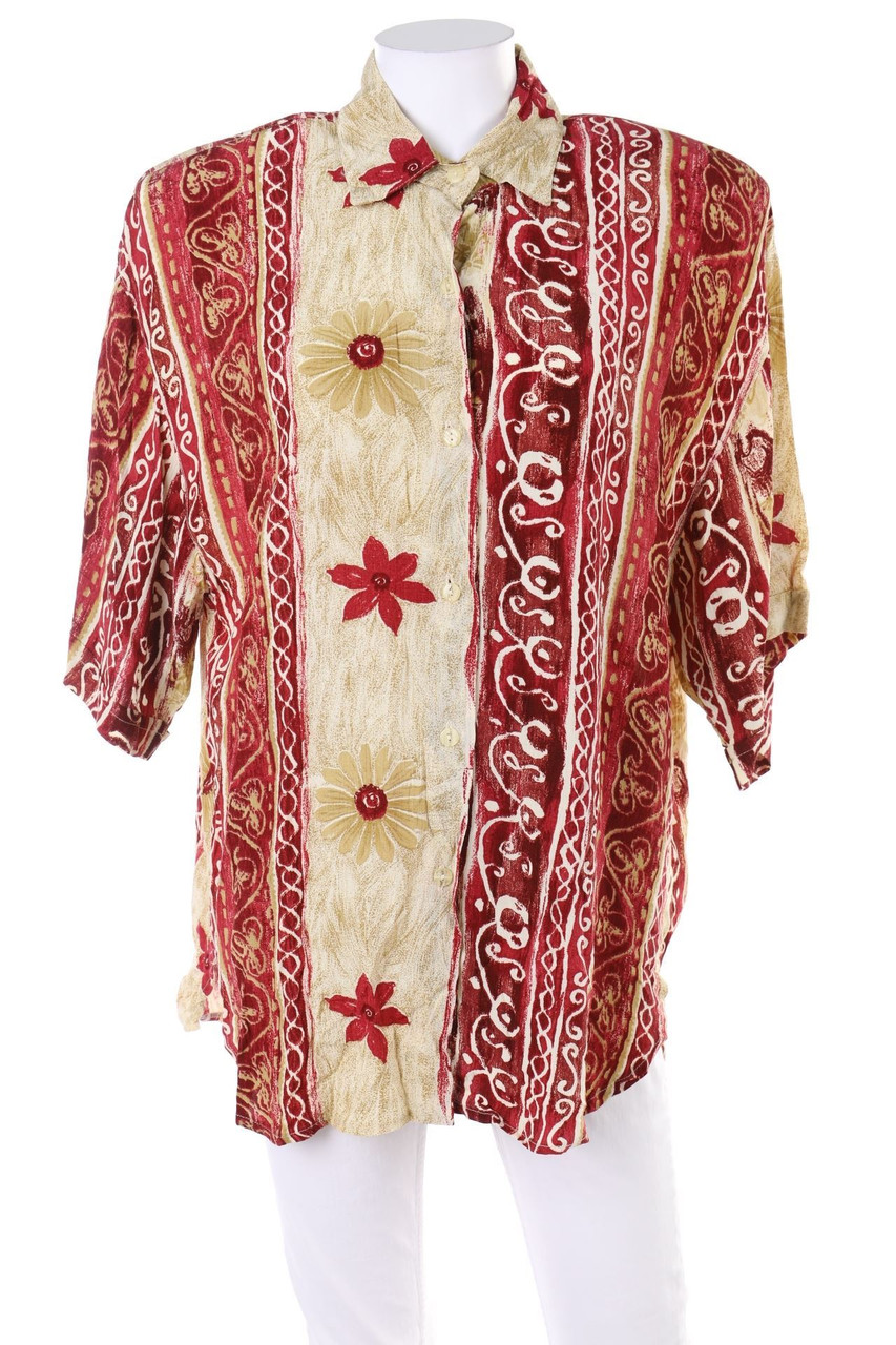 VINTAGE - Hemd-Bluse mit kurzem Ärmel - D 48