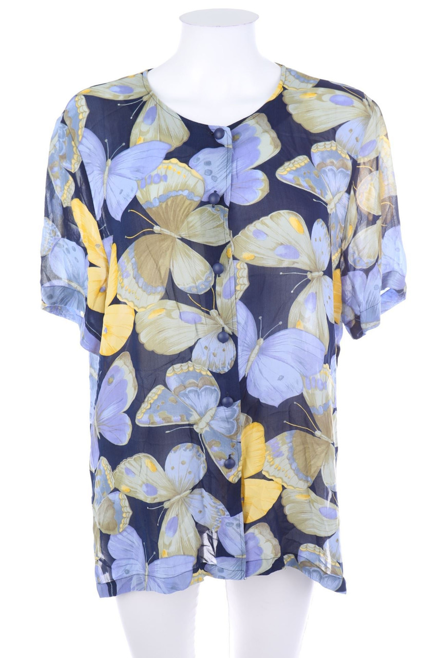 Julietta - Kurzarm-Bluse mit Blumen-Print - D 46