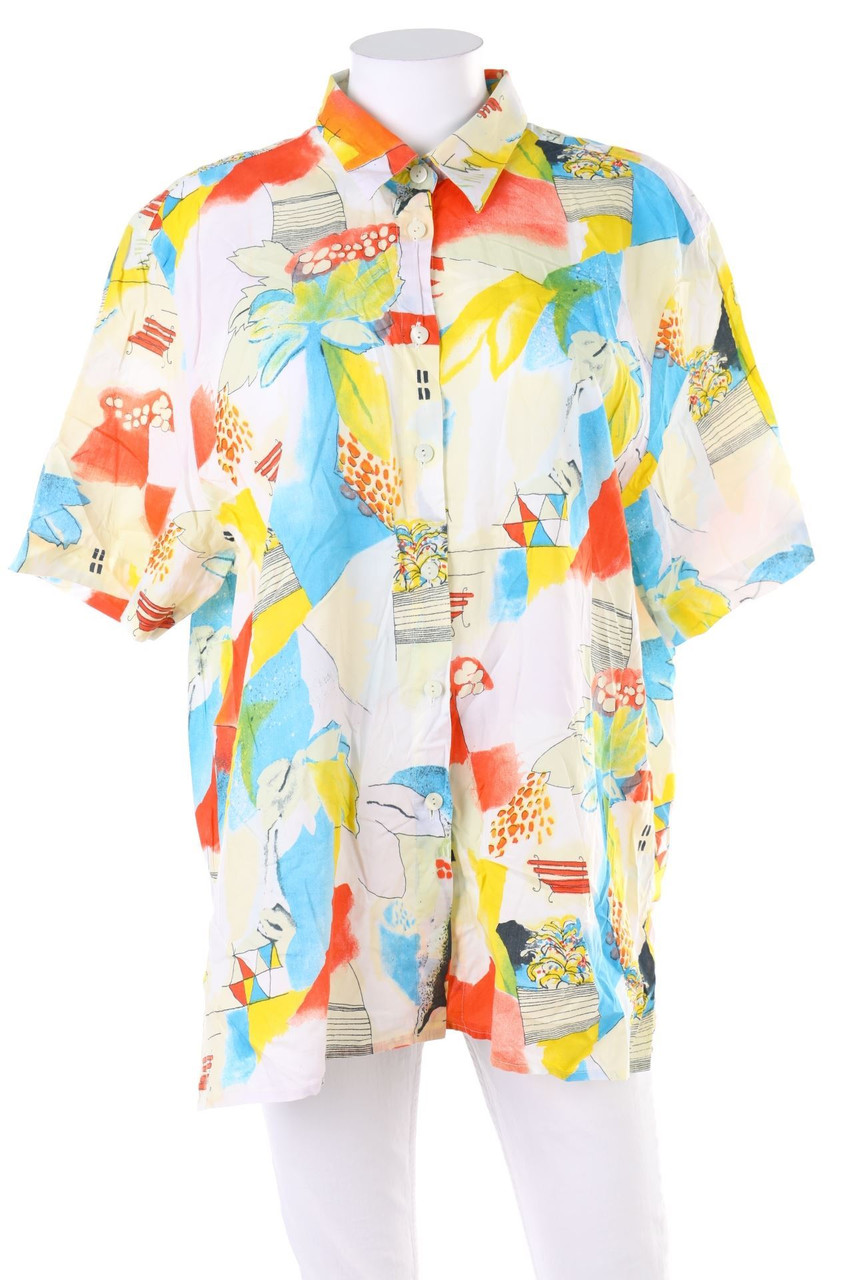 VINTAGE - Hemd-Bluse mit kurzem Ärmel - D 48