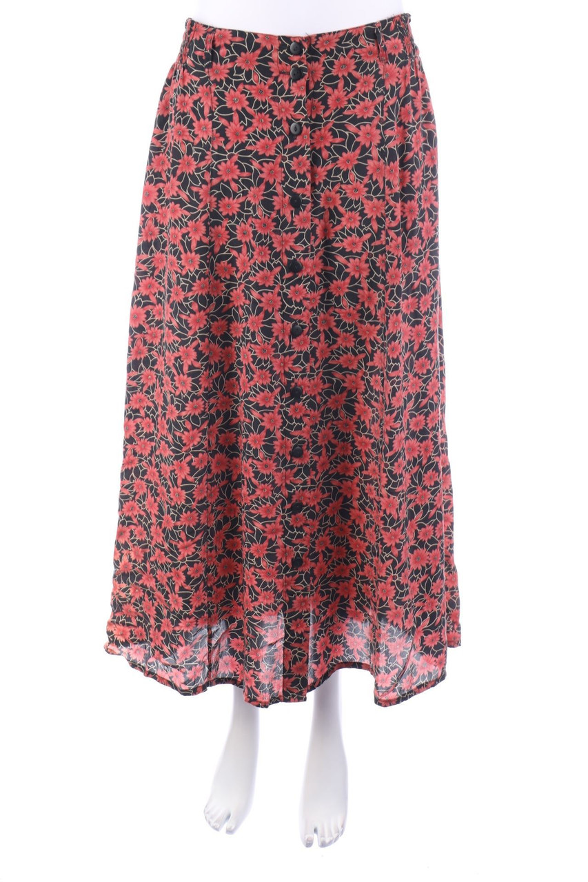 Duke - Midirock aus Seide mit Blumen-Print - XL