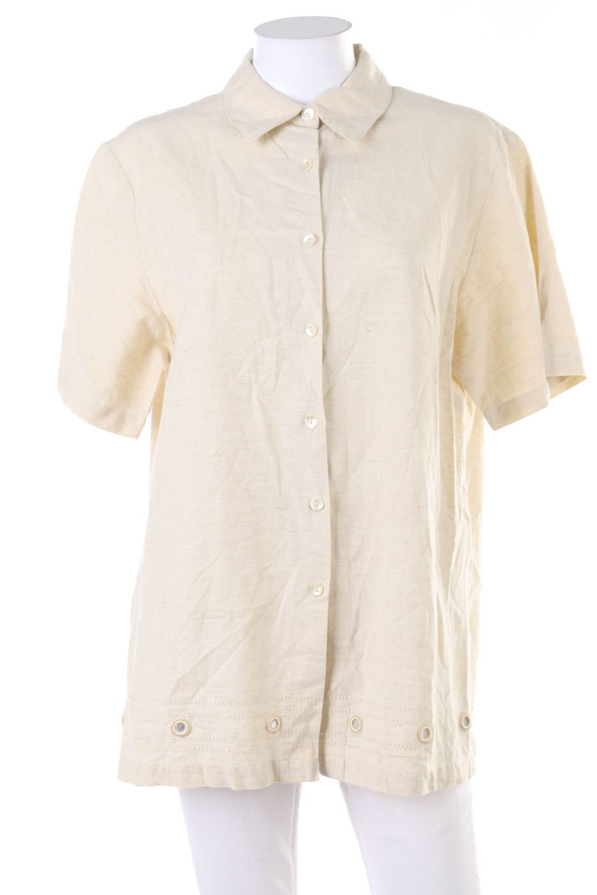 Kaleidoscope - Hemd-Bluse mit kurzem Ärmel mit Leinen - D 44