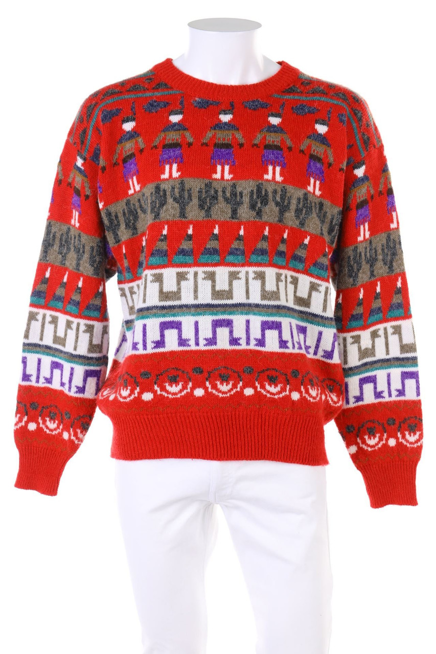 VINTAGE - Muster-Pullover aus Wolle - 50