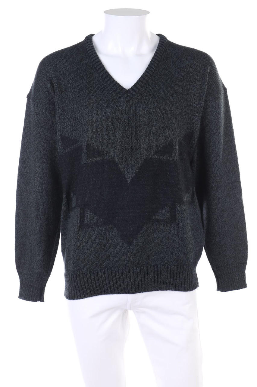 VINTAGE - V-Neck-Pullover aus Woll-Mix - 52