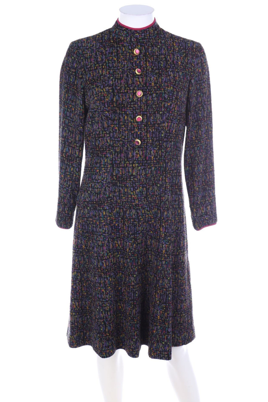 VINTAGE - Kleid mit Schmuck-Knöpfen - D 36