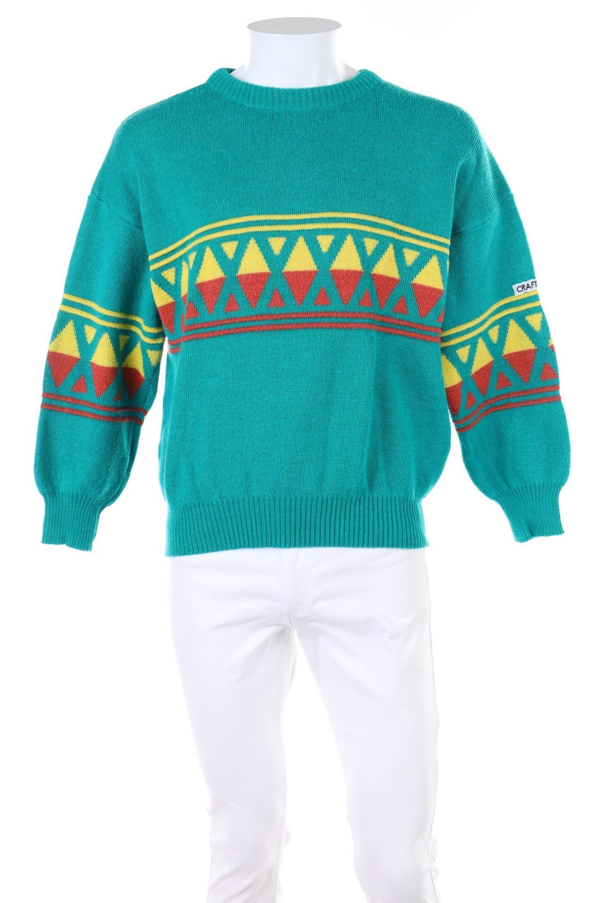 CRAFT OF SWEDEN - Pullover aus Woll-Mix mit geometrischem Muster - M