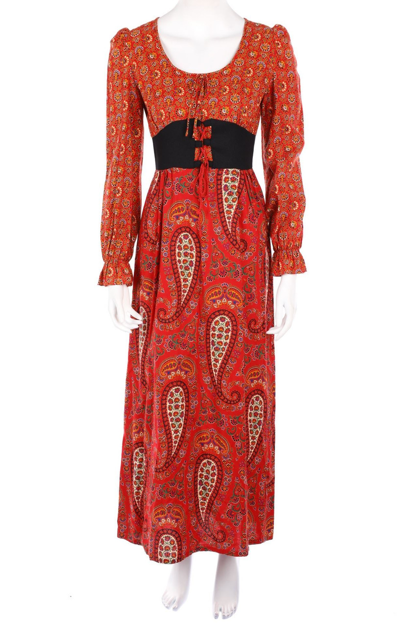 DOLLY ROCKERS - 70s-Maxi-Kleid mit Paisley-Print - D 40