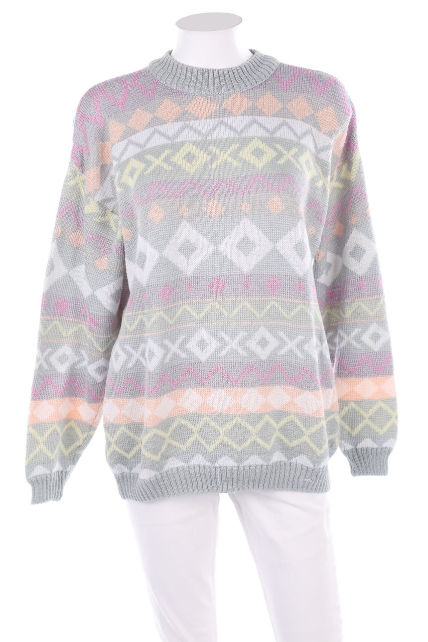 Garbo - Strick-Pullover mit Ethno-Print - D 44