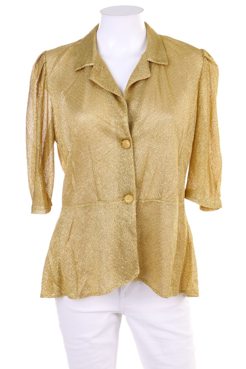 VINTAGE - Glitzer-Bluse mit 3/4-Ärmel - D 42