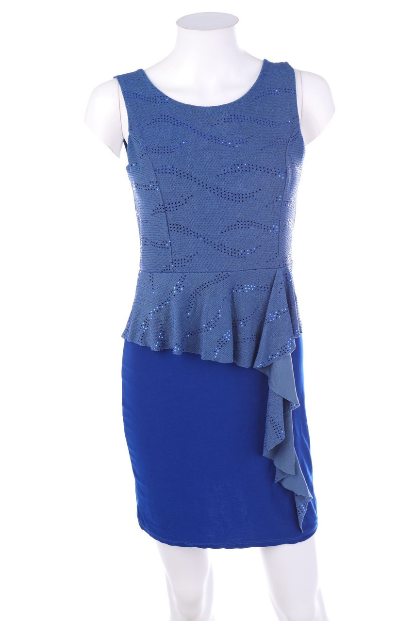 VINTAGE - Glitzer-Kleid mit Volants - D 36