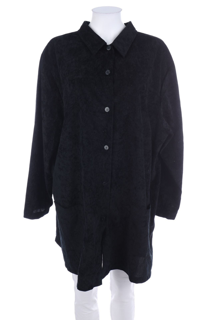 VINTAGE - Samt-Bluse mit aufgesetzten Taschen - D 50