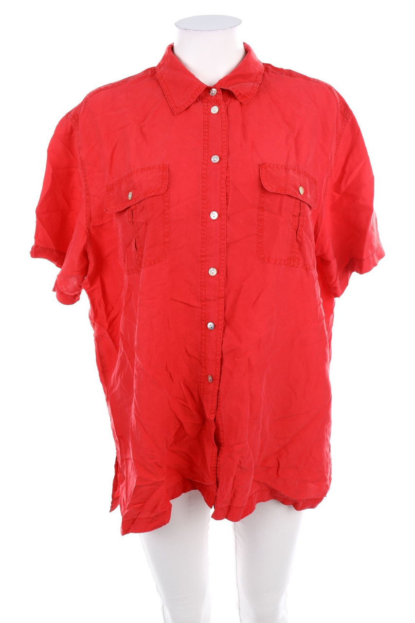 Cappuccini - Seiden-Bluse mit aufgesetzten Taschen - D 46