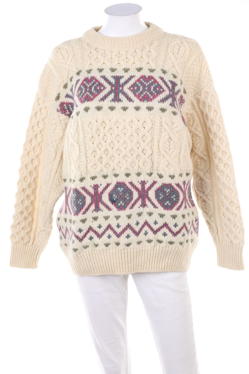 Bonner of Ireland - Schurwoll-Pullover mit Muster - D 36-38