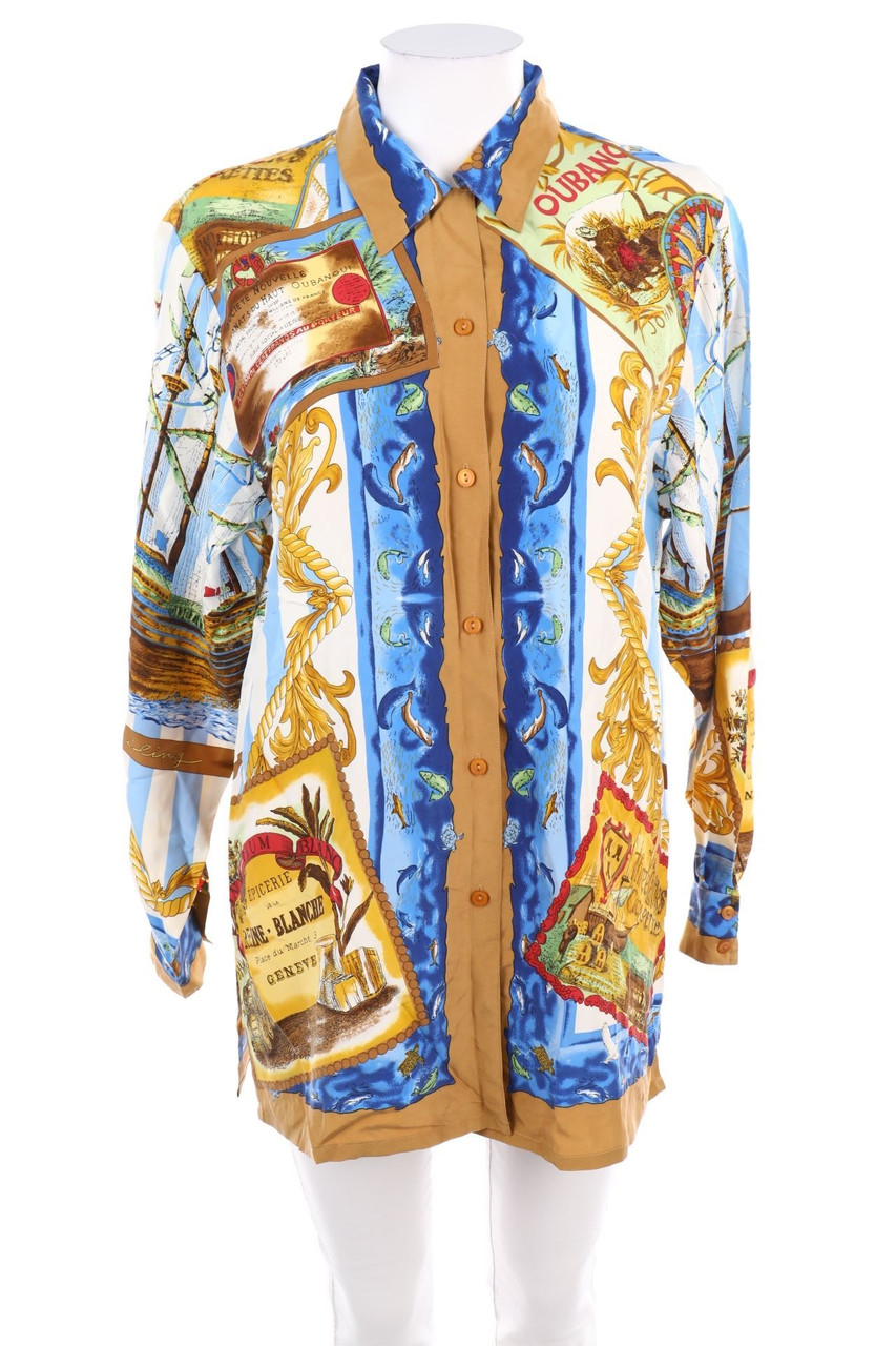 Alba Moda - Hemd-Bluse aus Seide mit Print - D 36