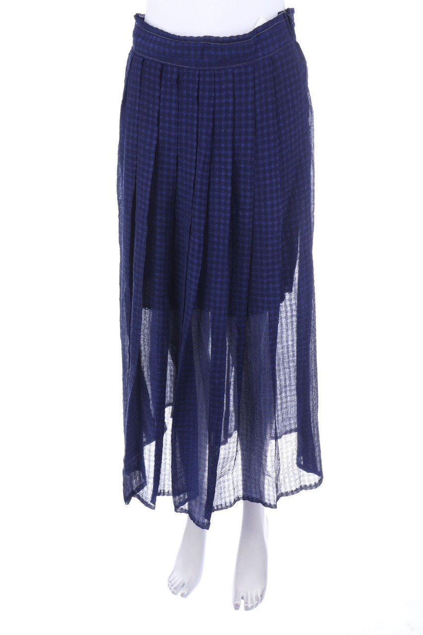 VINTAGE - Midi-Falten-Rock mit Karo-Muster - M