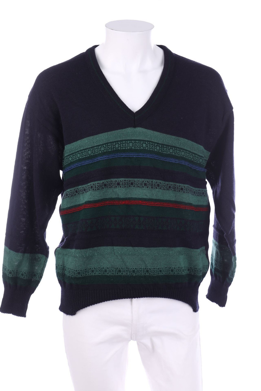 Les Corps - V-Neck-Pullover aus Woll-Mix mit Streifen - 48