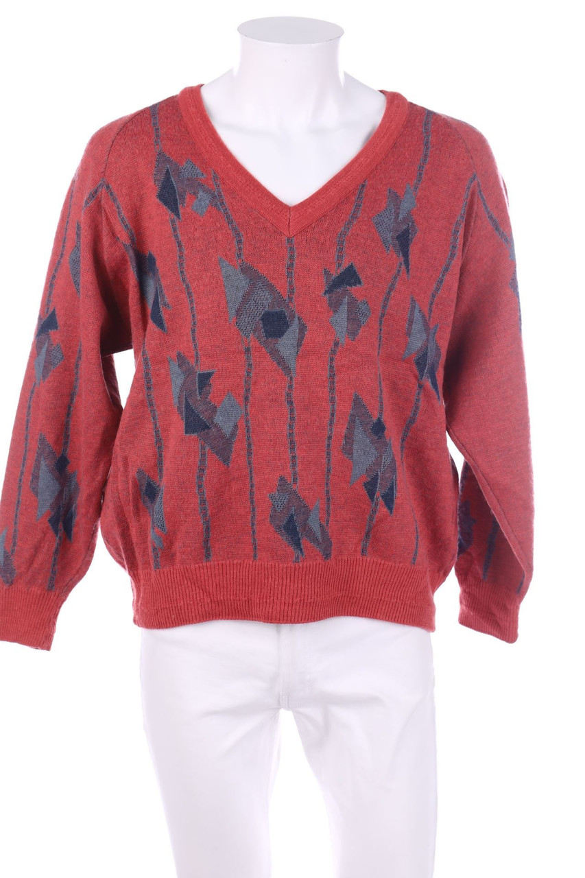 PIERRE SANGAN - V-Neck-Pullover aus Woll-Mix mit Muster - 56