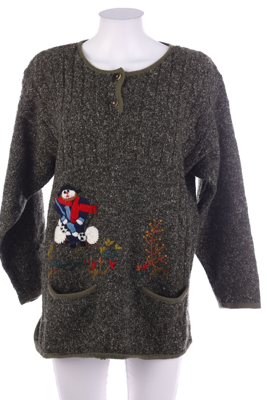 blue seven - Pullover with Embroideries - M