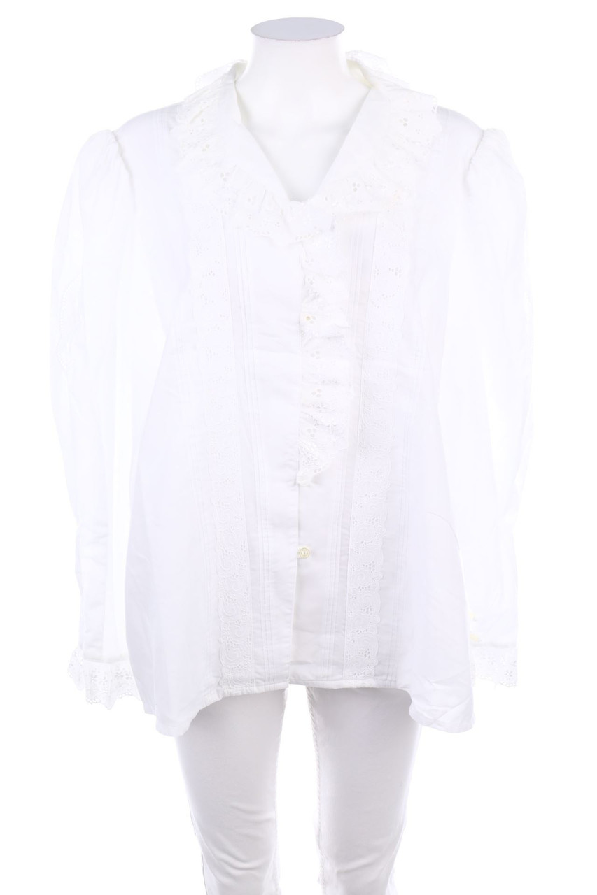 VINTAGE - Bluse mit Spitze - D 46