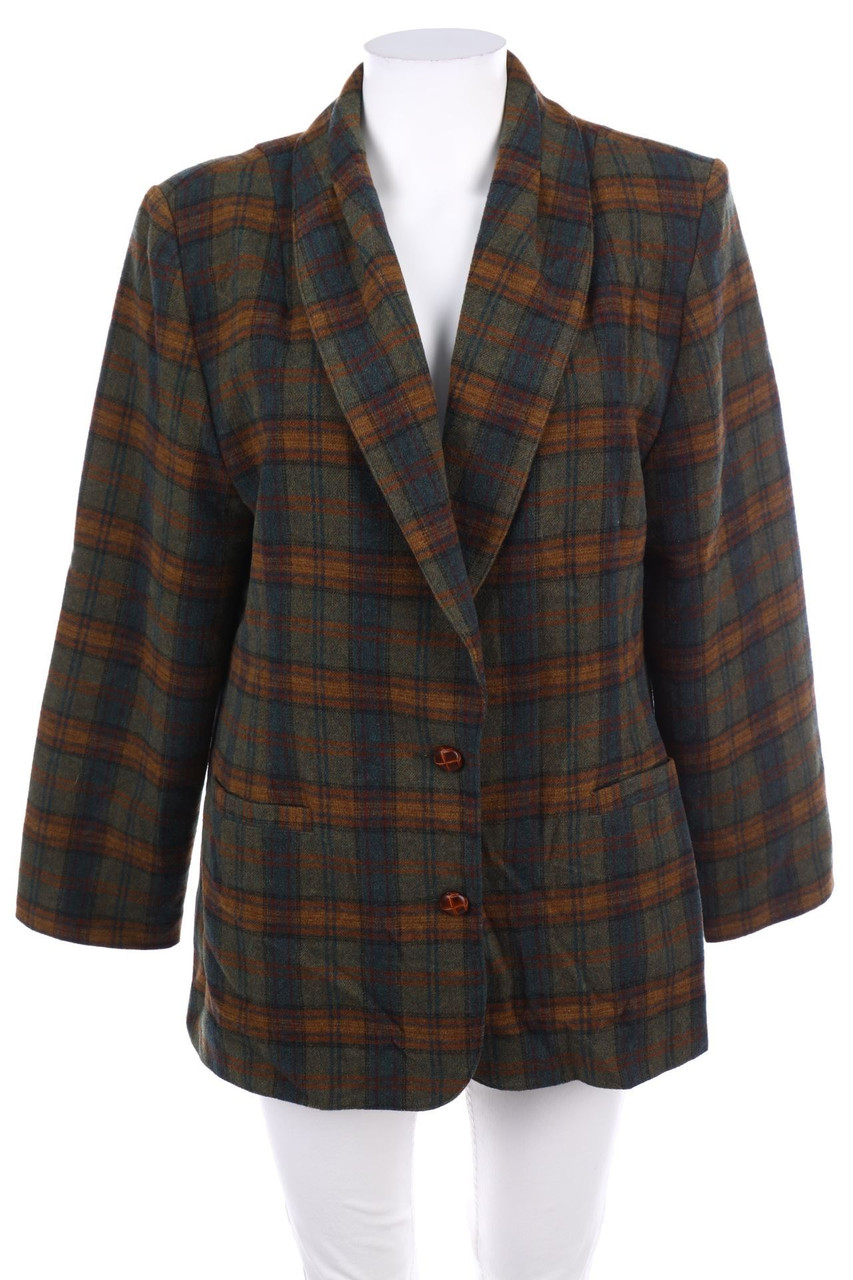 PÓLA - Karo-Blazer aus Woll-Mix - L