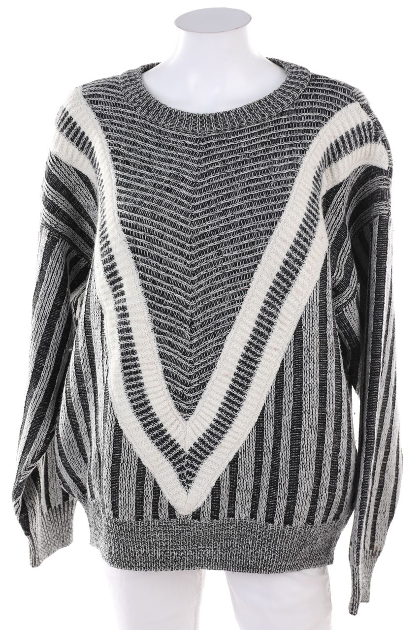 VINTAGE - crewneck pullover with Stripes, Wool-Blend - D 42