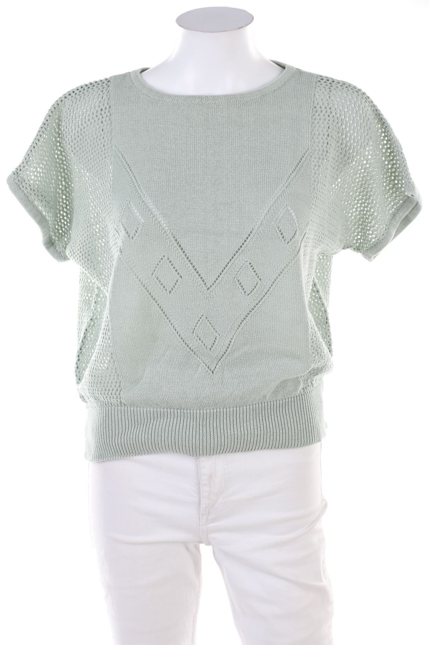 FREYA - Shortsleeve Pullover with Open Knit Details - D 46