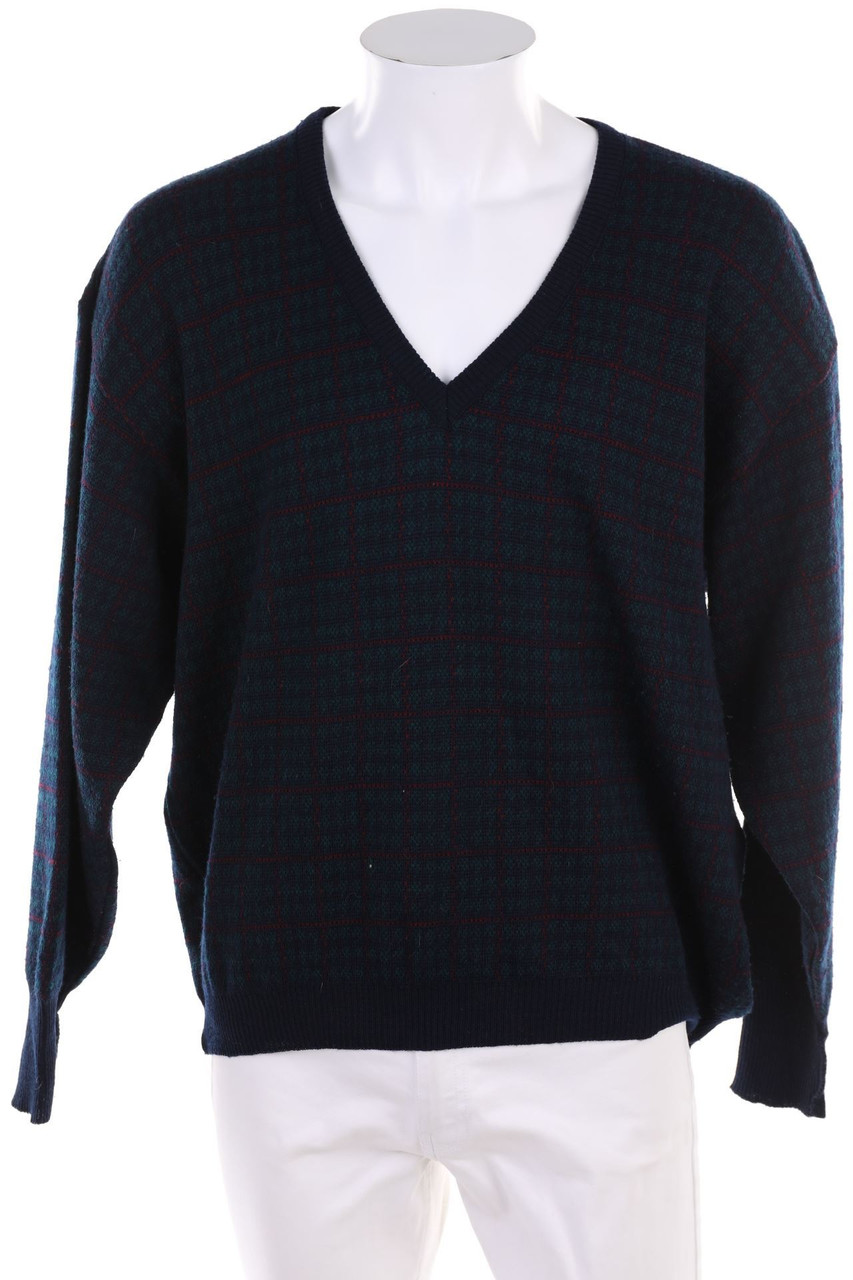 VINTAGE - V-Neck-Pullover aus Schurwoll-Mix - L