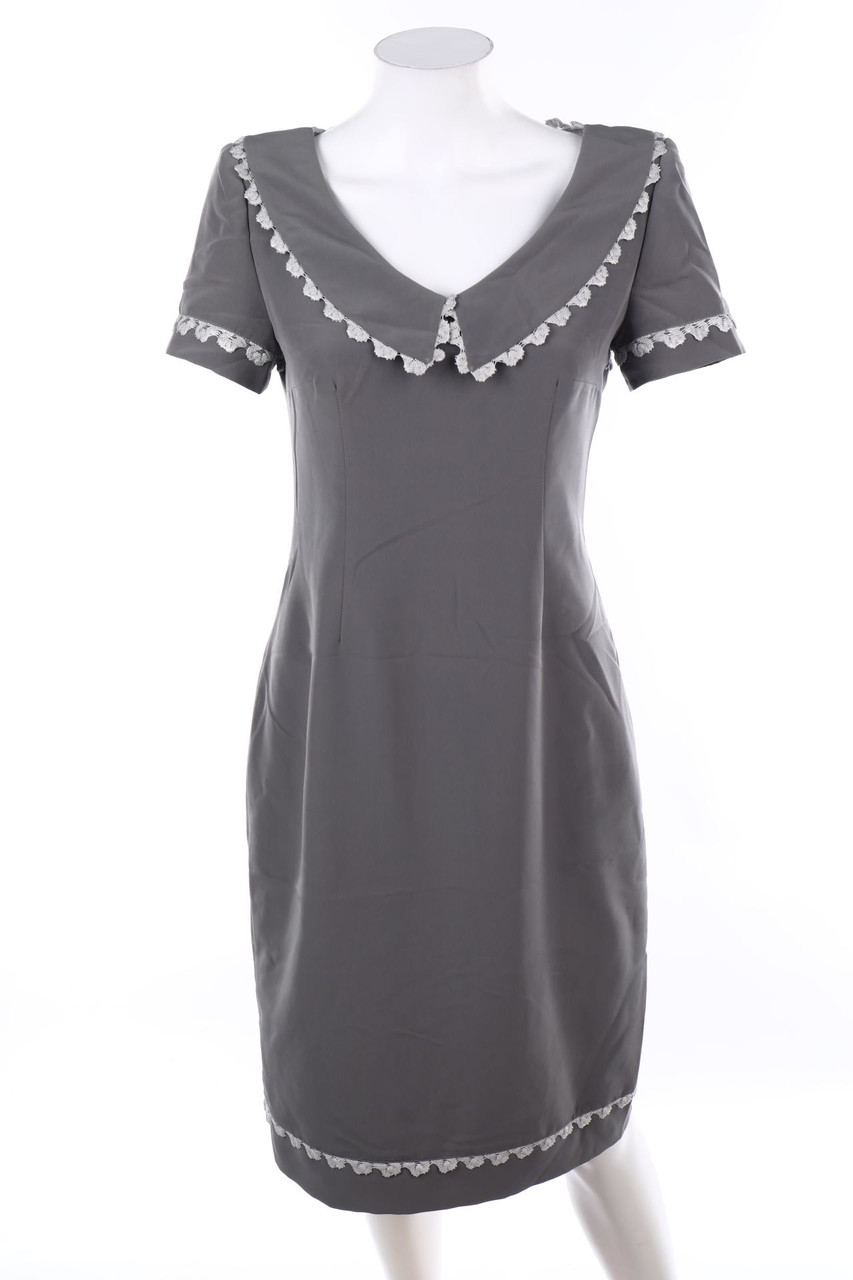 VINTAGE - Etui-Kleid mit Spitze - M